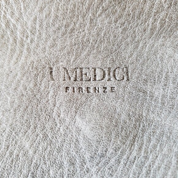 I Medici Firenze Genuine Leather Ash Blue Messenger Bag Crossbody Made In Italy - Picture 10 of 14